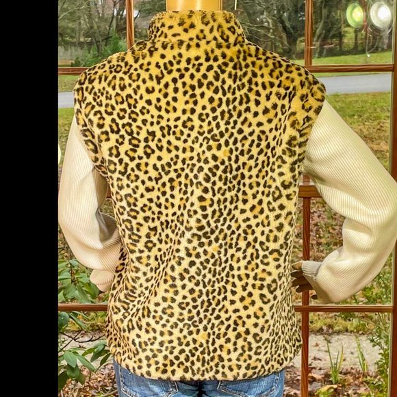 ▪️PRESTON & YORK▪️Faux Fur Cheetah Animal Print Vest - Picture 2 of 7